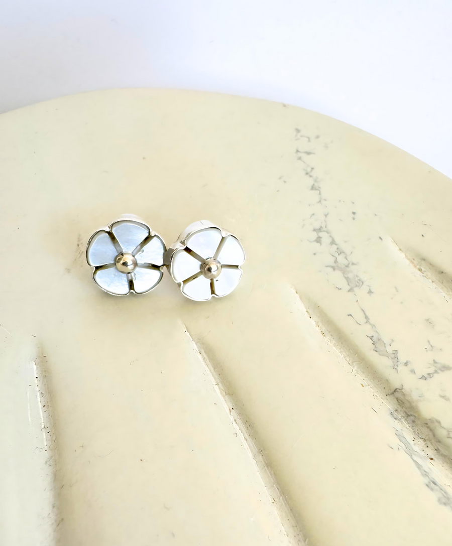 Mother of Pearl Flower Earrings