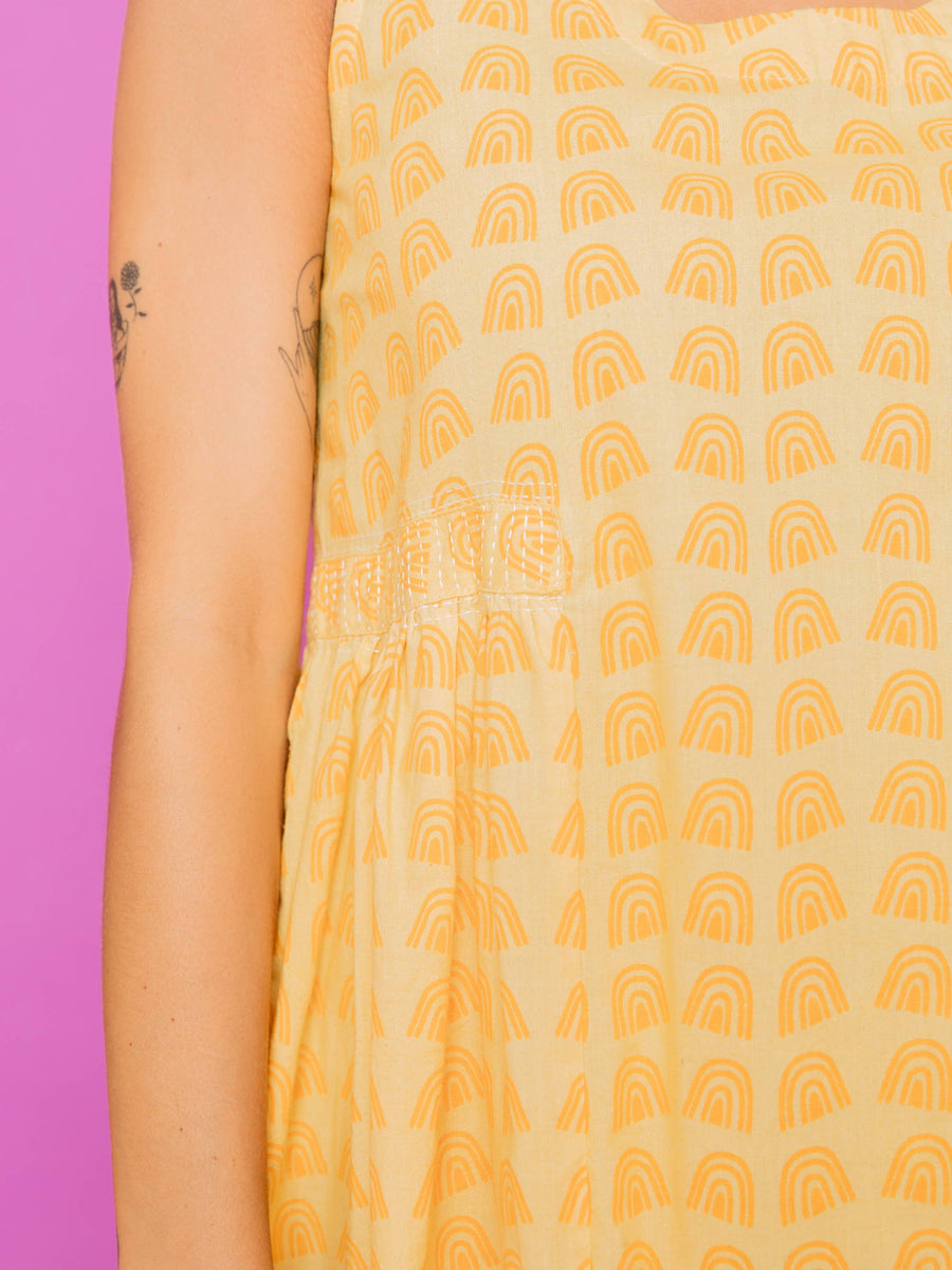 Melody Midi Dress Sunny Stripes Yellow