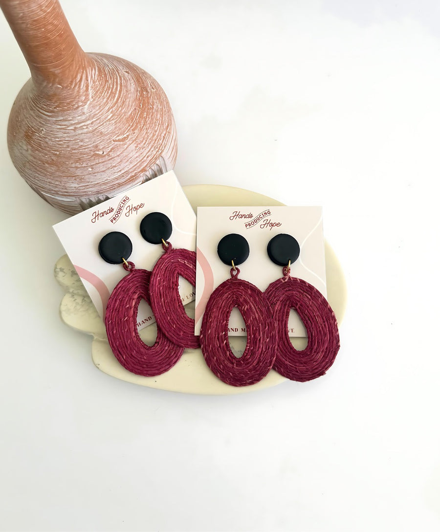 Midnight Maroon Earrings