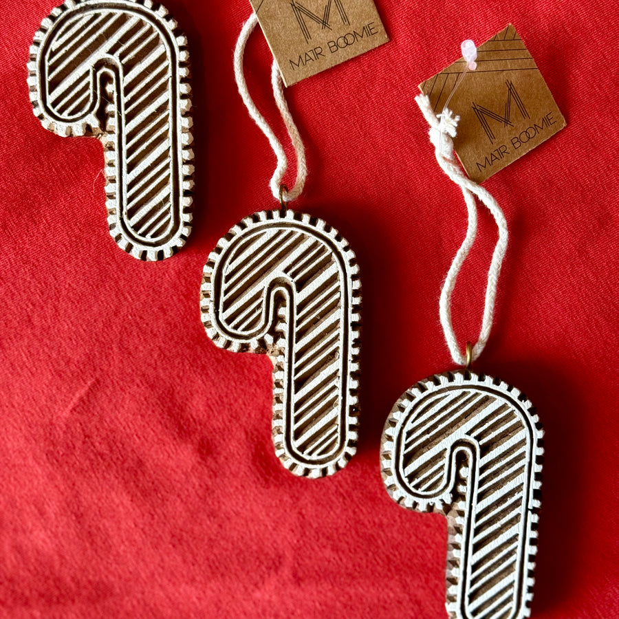 Hima Bindu Candy Cane Ornament