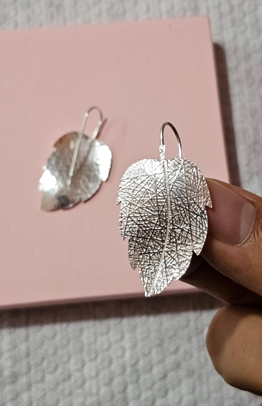 Arbol Silver Plated Leaf Earrings