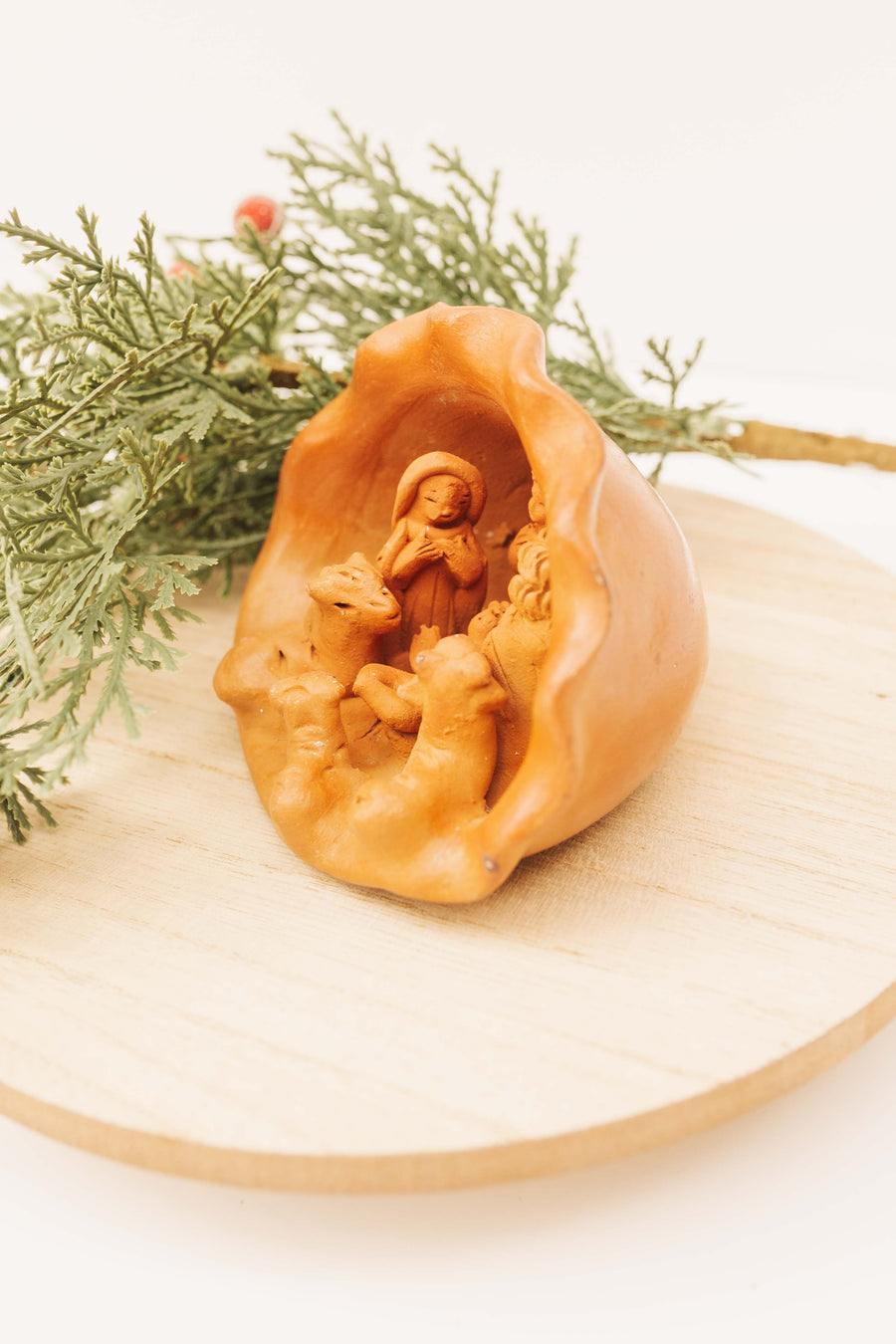 Terracotta Shell Nativity